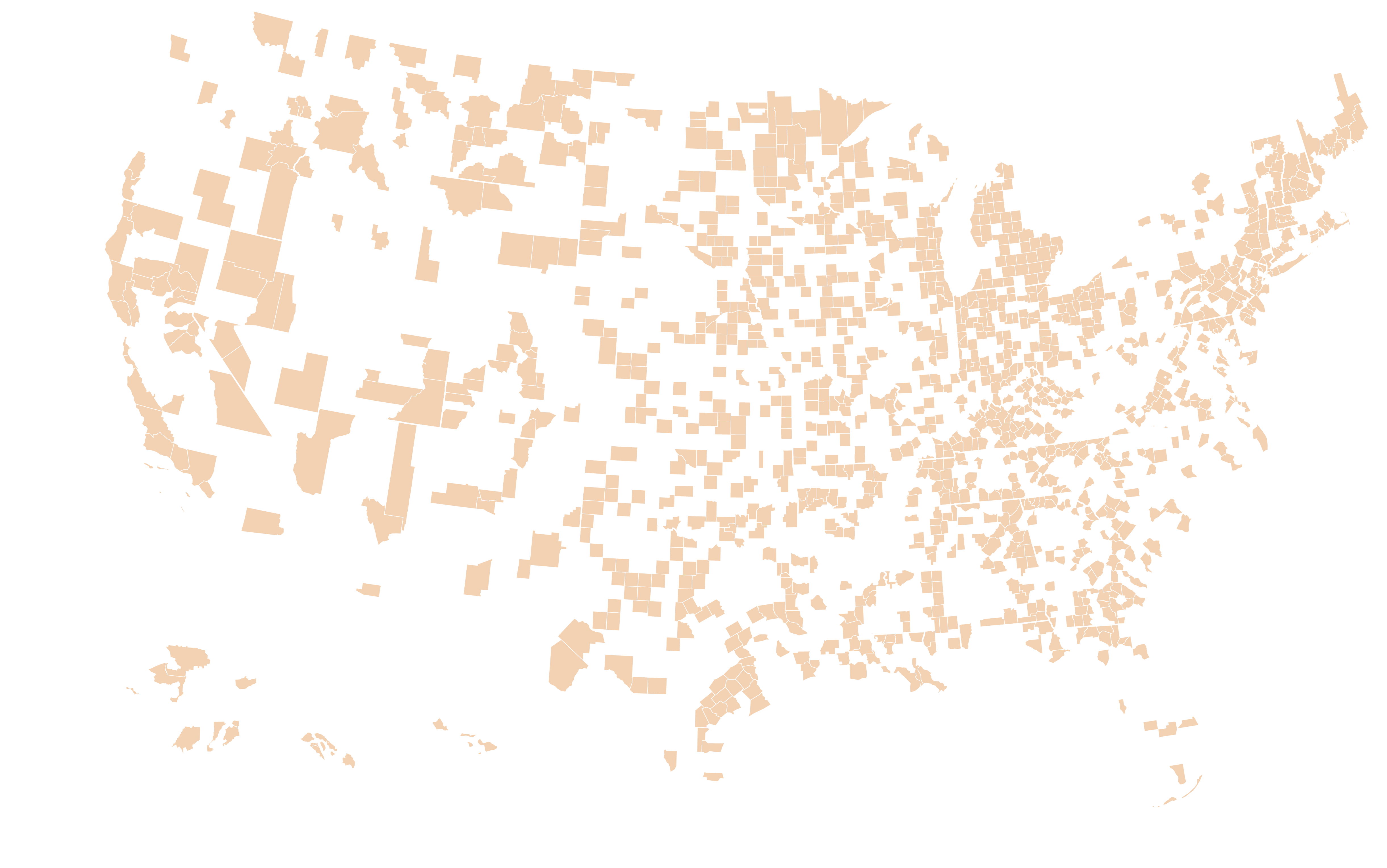 Counties with moderate losses