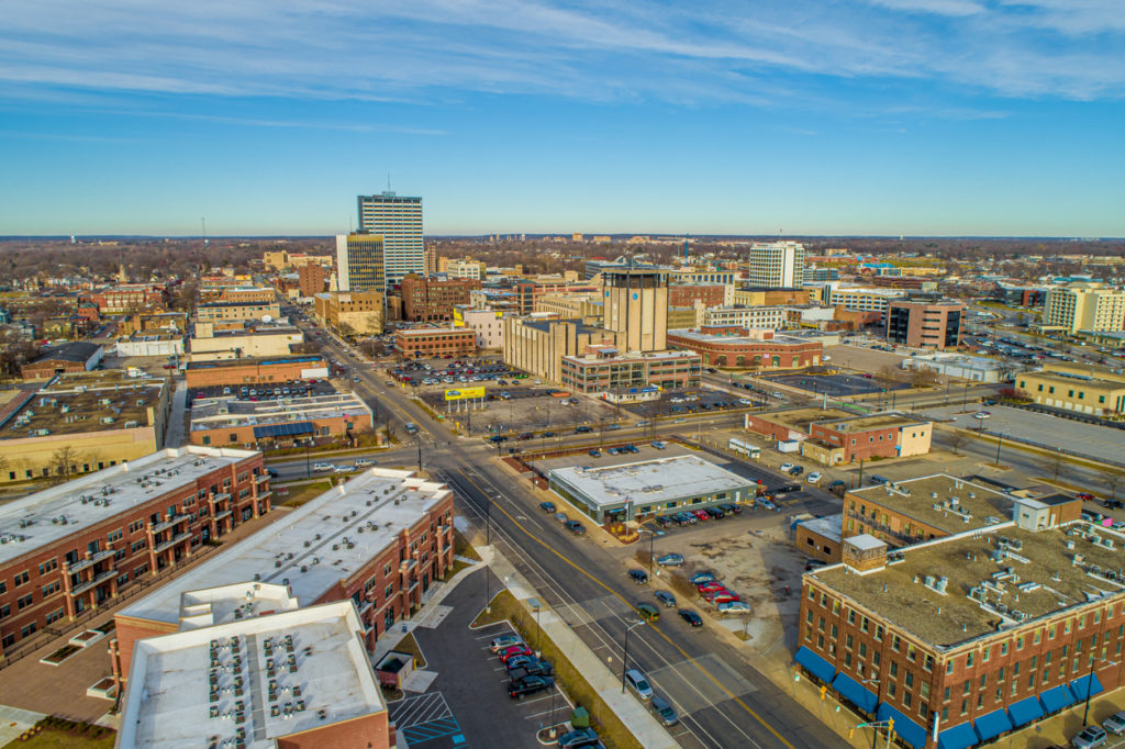 South Bend Downtown Aerial View 1_Legact Economic Innovation Group