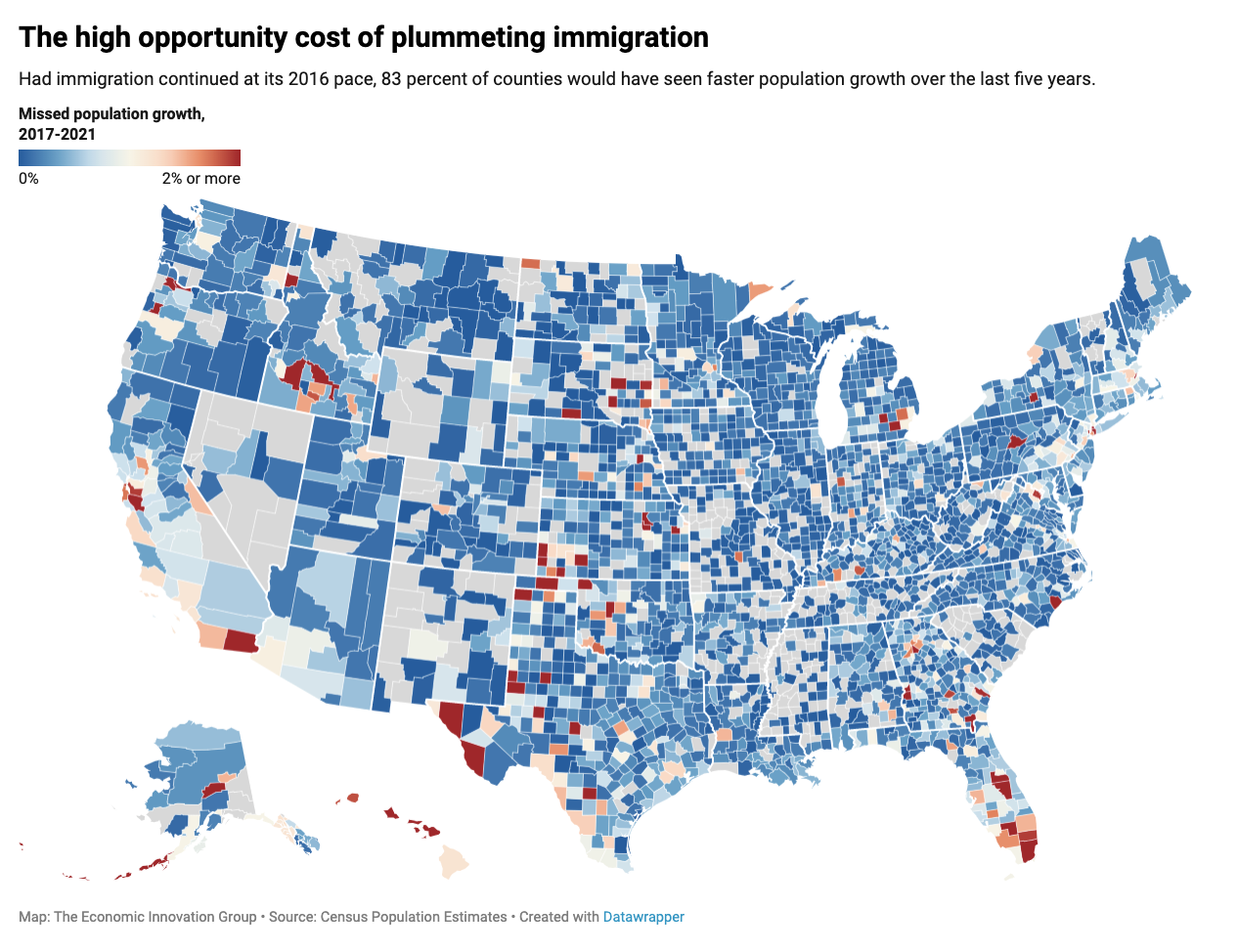 Map with immigration data